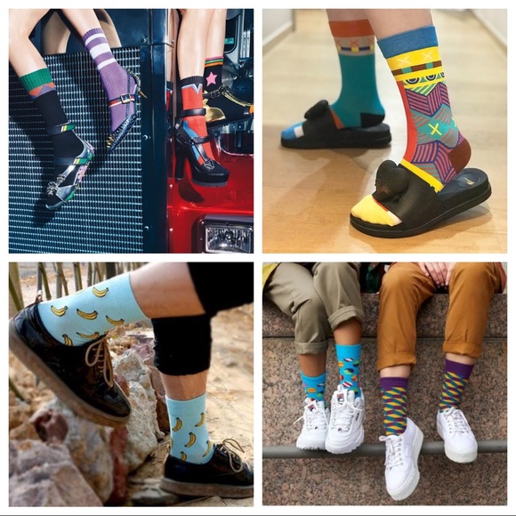 2/$15🎉 Stay Weird Yellow Crew Socks | Save on Shipping & Bundle 2 Pairs … - Picture 9 of 12